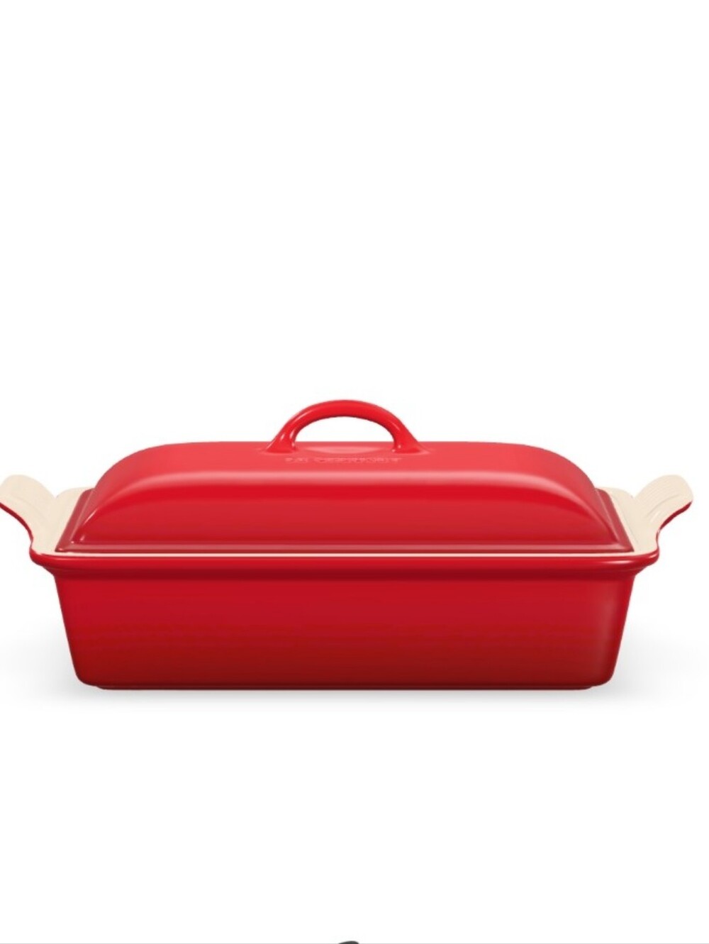 Le Creuset Stoneware Ceramic Covered 4QT Rectangular Casserole- Cerise